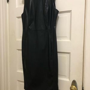 Calvin Klein fitted trendy pleather dress size 10